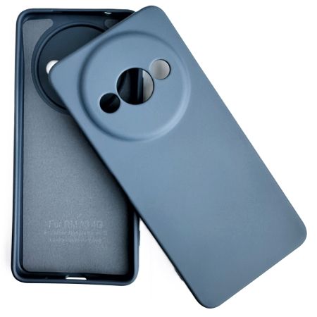 Накладка Xiaomi Redmi A3/Poco C61 синий с микрофиброй и закрытой камерой