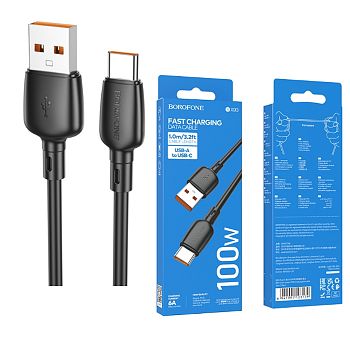 Кабель Type-C - USB 3.0A Borofone BX93 Super Power, PD 27Вт, 1m Black