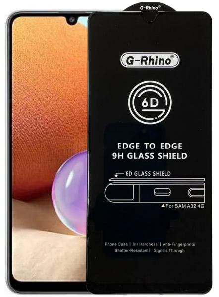 Стекло защитное Samsung A315 Совместимы: Samsung A325 /M32 / A225 /Samsung M225 Черное 3D G-Rhino