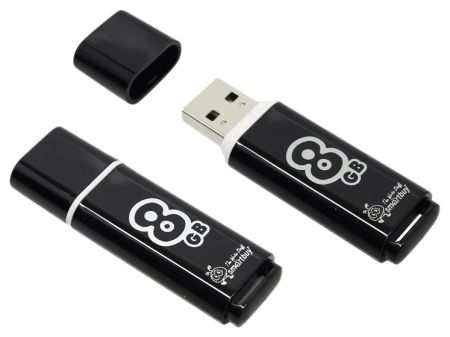 Flash USB 2.0 - 8Gb Smart Buy Glossy series Black