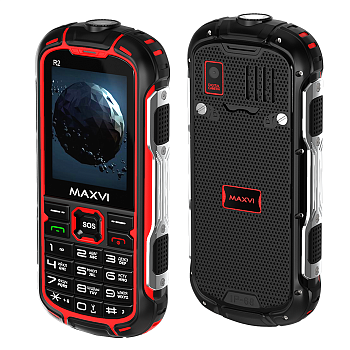 Мобильный телефон MAXVI R2, 2.4”, 2 sim-карты,  3 500 mAh Красный