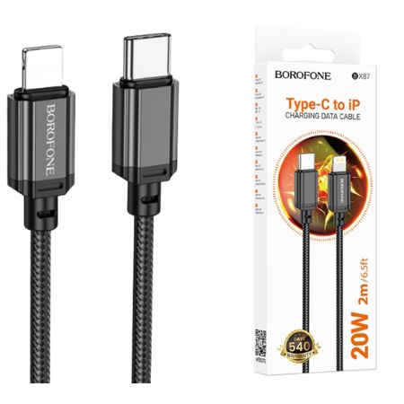 Кабель iPhone Lightning - Type-C 20W Borofone BX87 2m Black