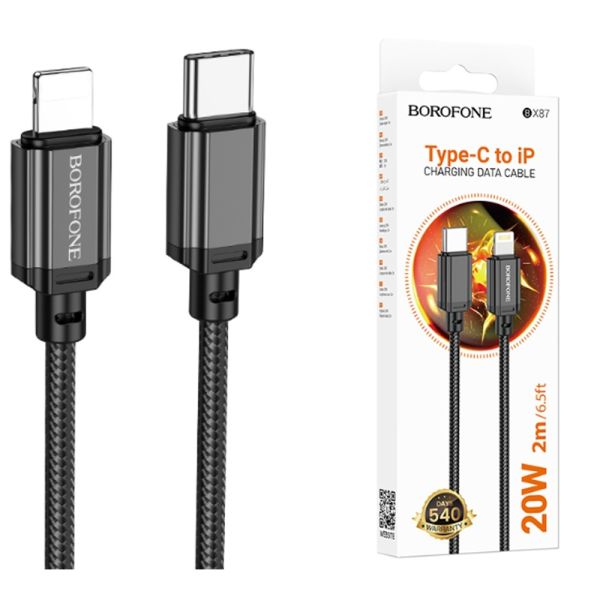 Кабель iPhone Lightning - Type-C 20W Borofone BX87 2m Black