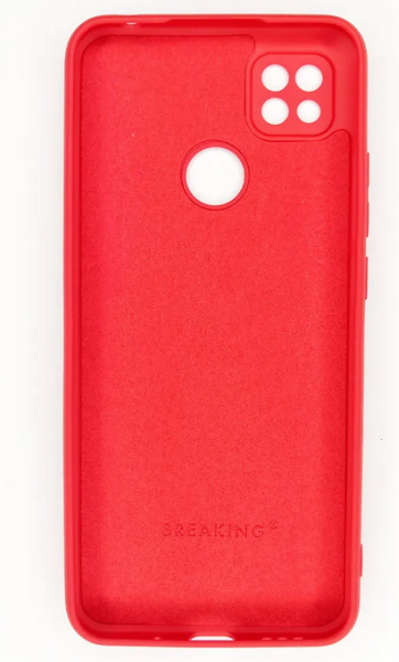 Накладка Xiaomi Redmi 9c/ Redmi 10a красная с микрофиброй и закрытой камерой Breaking