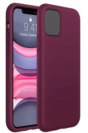 Накладка IPhone 11 silicone case бордовый