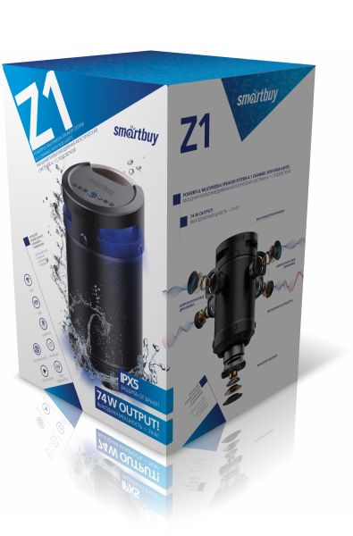 Акустическая система 4.1 Smartbuy Z1, 74Вт, IPX5, Bluetooth, MP3, FM-радио, караоке 