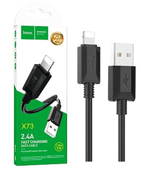 Кабель iPhone Lightning - USB 2.4A HOCO X73 1m Black