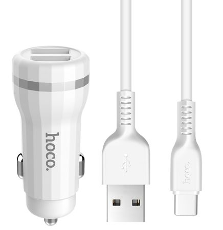 АЗУ Type-C 2.4A 2USB HOCO Z27 White