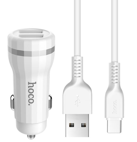АЗУ Type-C 2.4A 2USB HOCO Z27 White